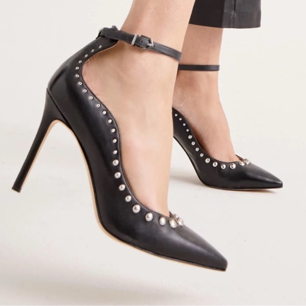 Sam Edelman Helen Black Heels with Silver Stud Accents